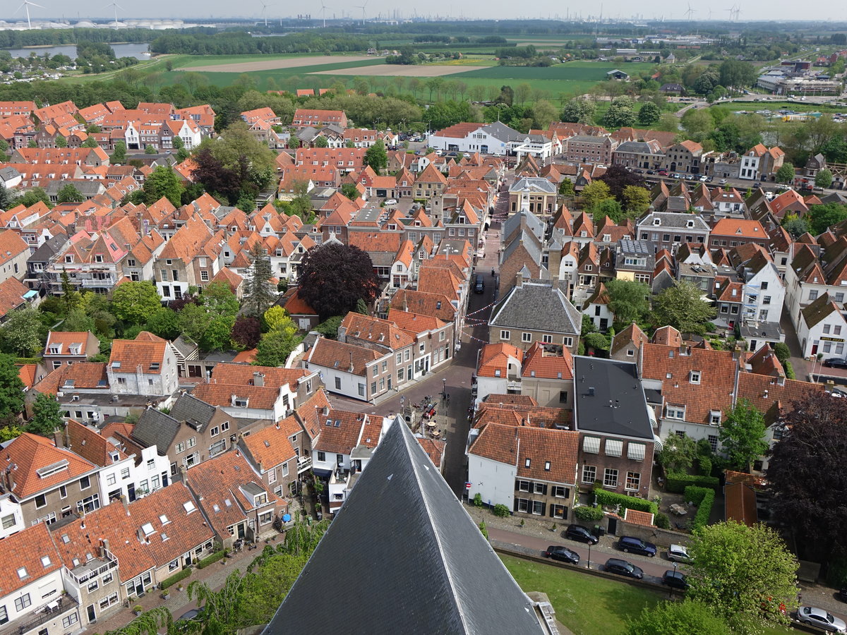 Brielle, Aussicht auf die Altstadt von der St. Catharina Kirche (11.05.2016)