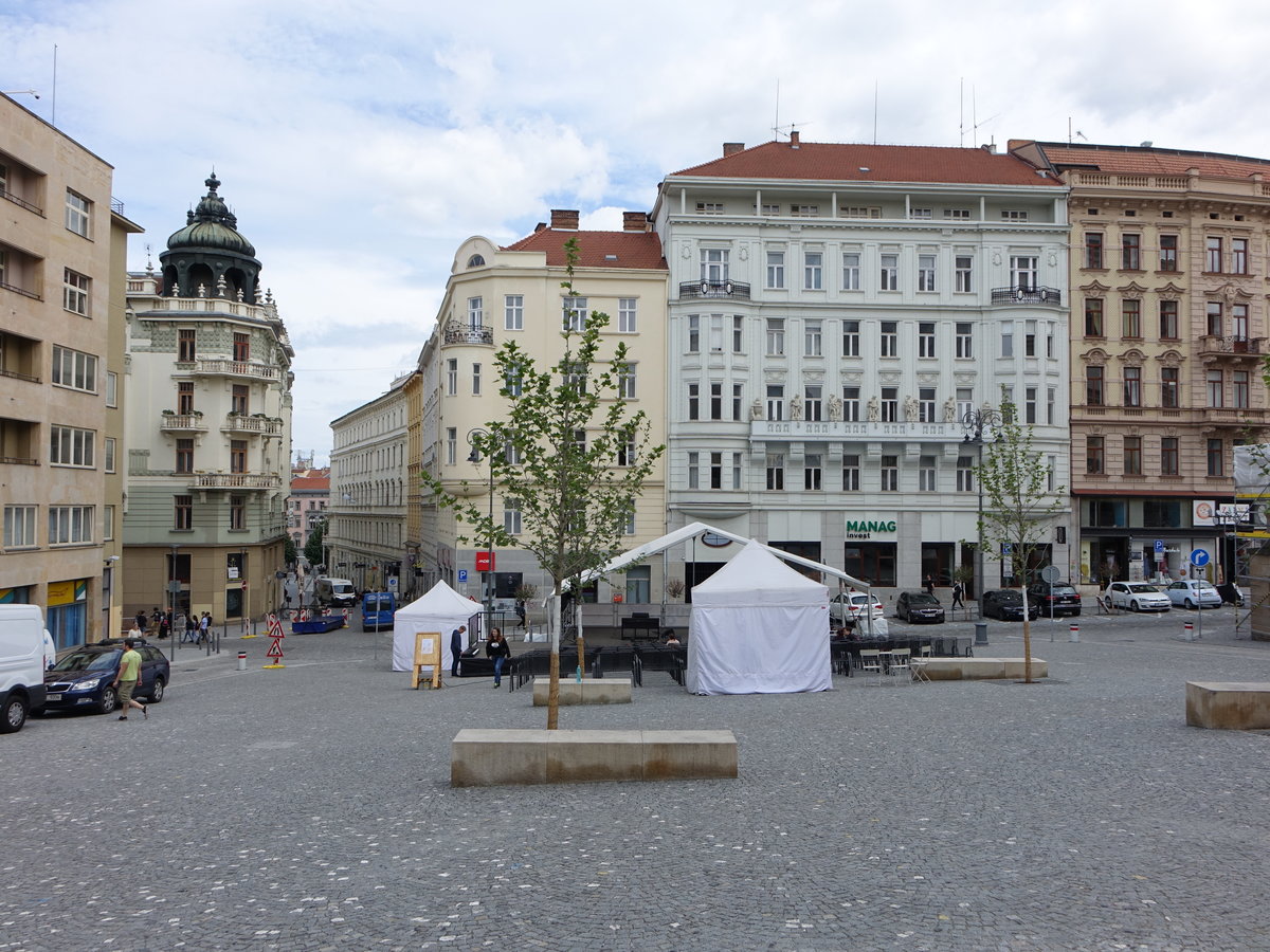 Brno/ Brnn, Gebude am Dominikaner Platz (30.05.2019)