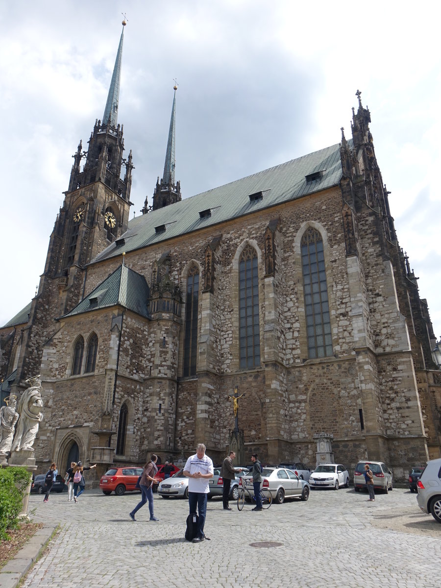 Brno/ Brnn, St. Peter und Paul Kathedrale auf dem Petrov Hgel, erbaut ab dem 12. Jahrhundert (30.05.2019)