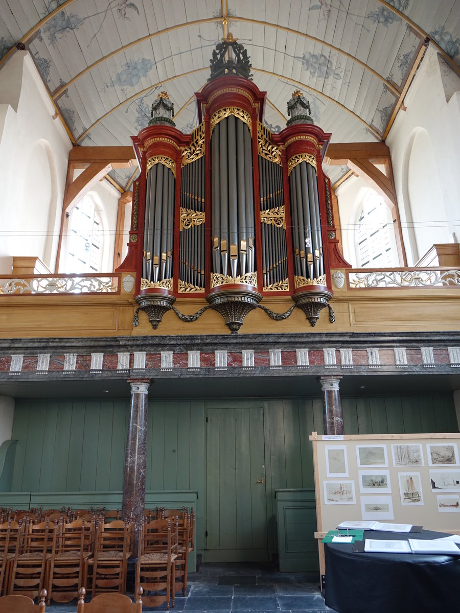 Broek in Waterland, Orgelempore in der Ref. Kirche (26.08.2016)
