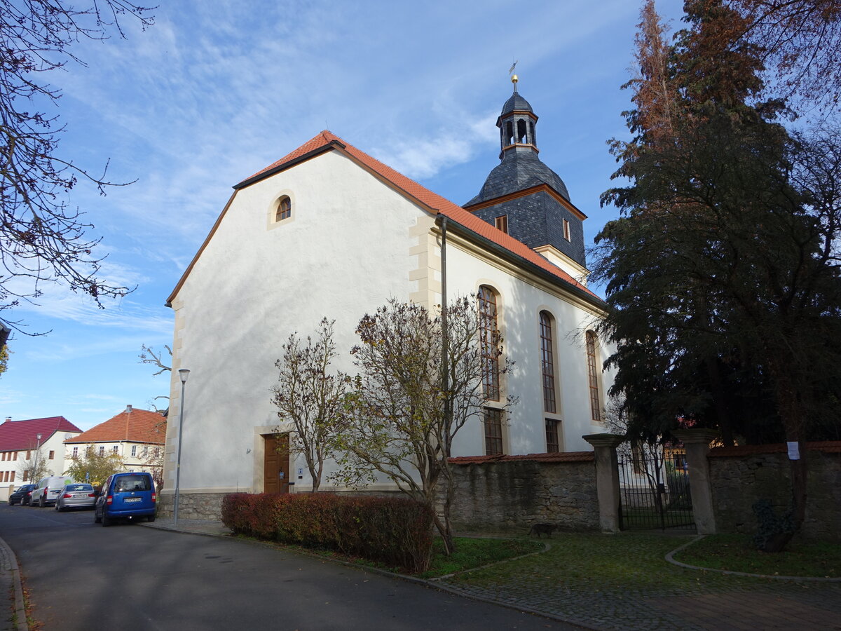 Brheim, evangelische St. Vitus Kirche, barocke Saalkirche von 1818 (12.11.2022)
