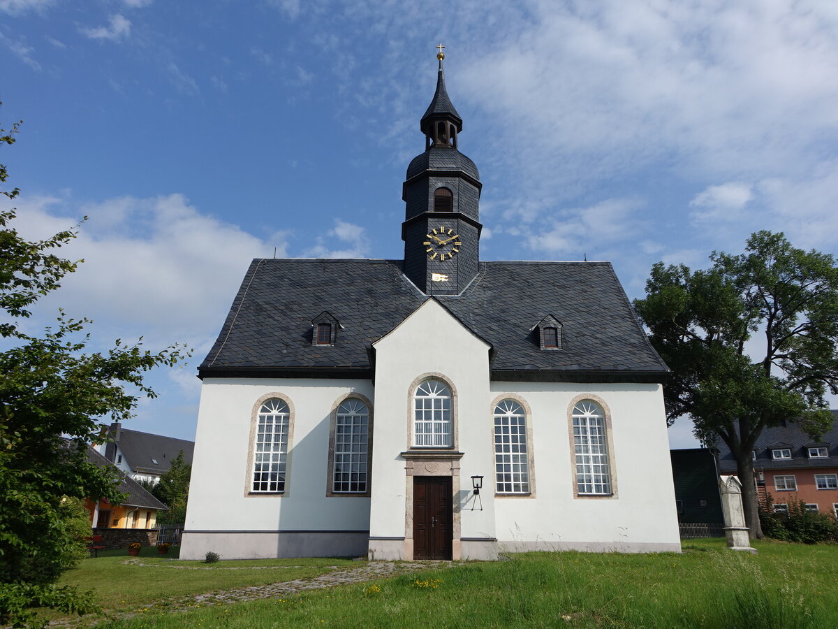 Brnlos, evangelische Kirche, erbaut im 15. Jahrhundert, erneuert von 1832 bis 1833 (20.08.2023)
