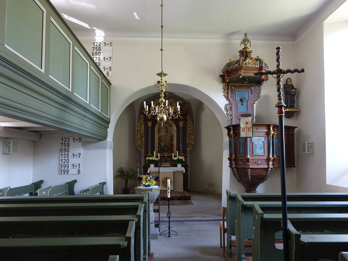 Brnnau, barocker Innenraum der Evangelisch-lutherische Kirche (28.05.2017)