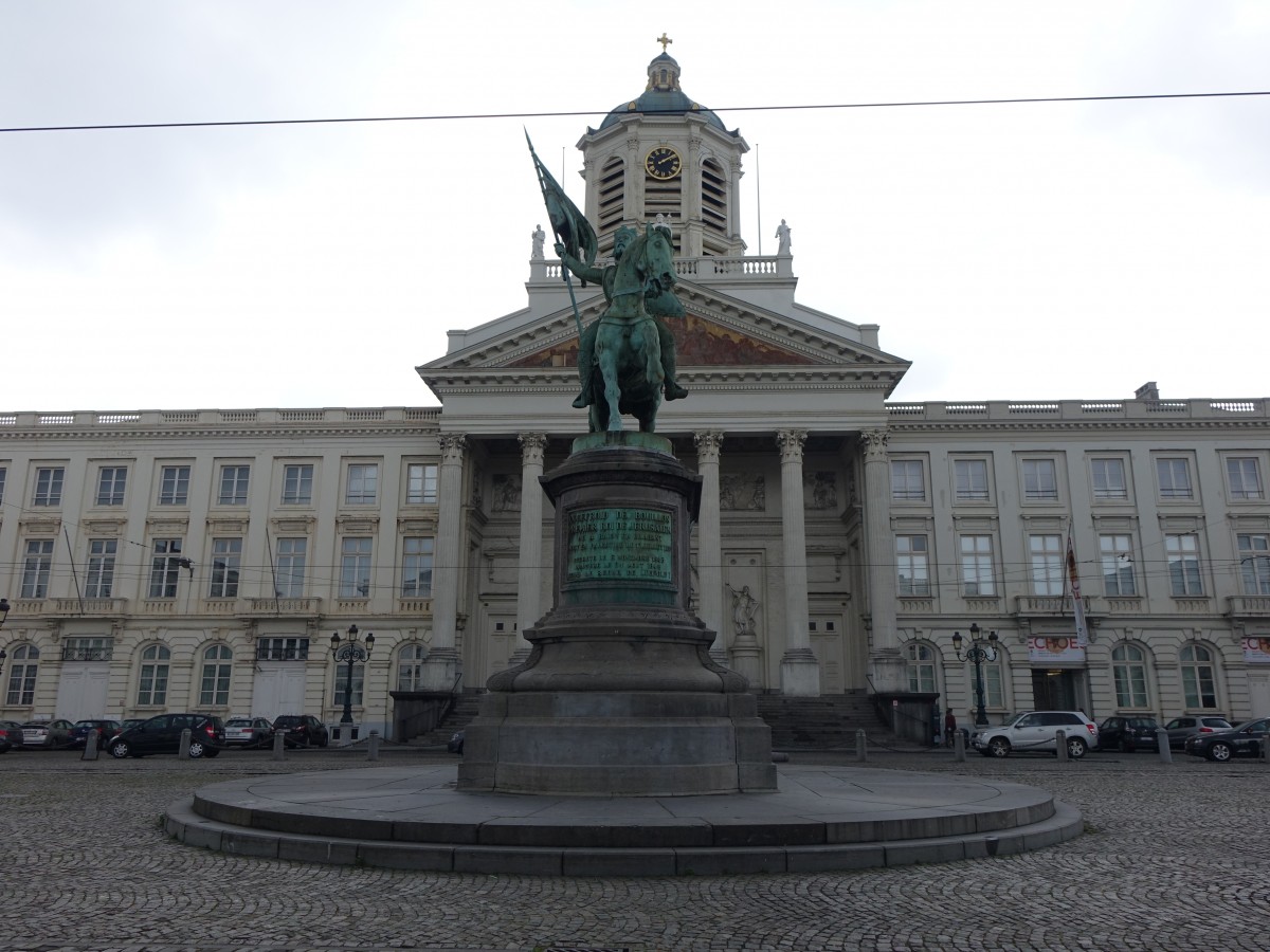 Brssel, Kirche St. Jacques sur Goudenberg und Denkmal fr Godfried van Boullion (26.04.2015)