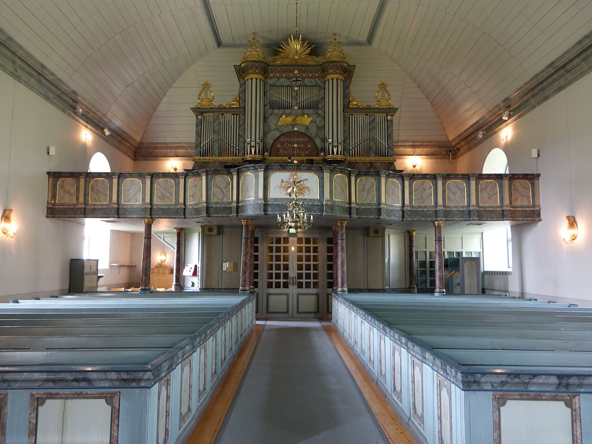 Brunflo, Orgelempore in der Ev. Kirche, erbaut 1986 von Johannes Menzel (18.06.2017)