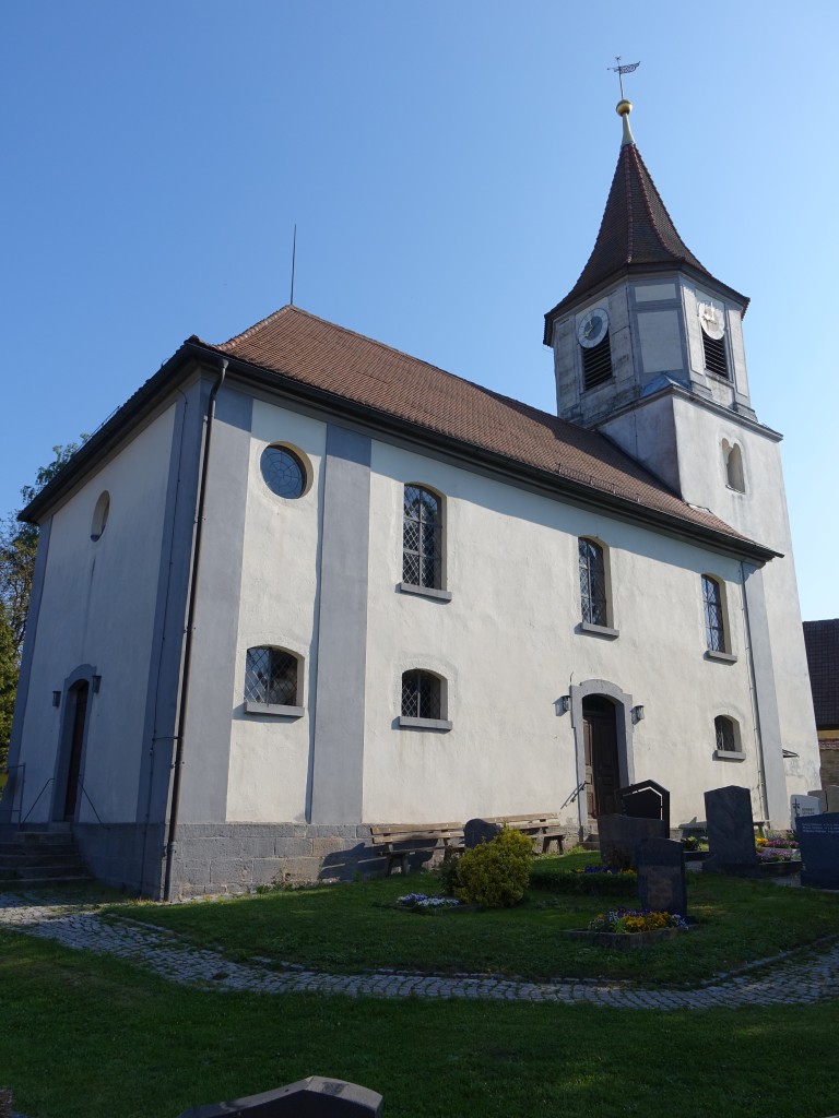 Buch am Wald, Ev. St. Wendel Kirche, Saalbau im Markgrafenstil, erbaut ab 1744 durch Johann David Steingruber (14.05.2015)
