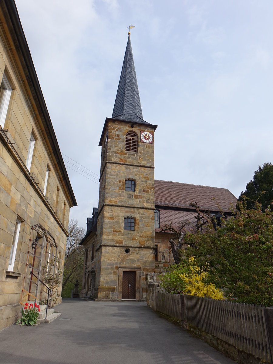 Buchau, Ev. Pfarrkirche St. Michael, sptgotische Saalkirche, barockisiert 1721 (16.04.2017)