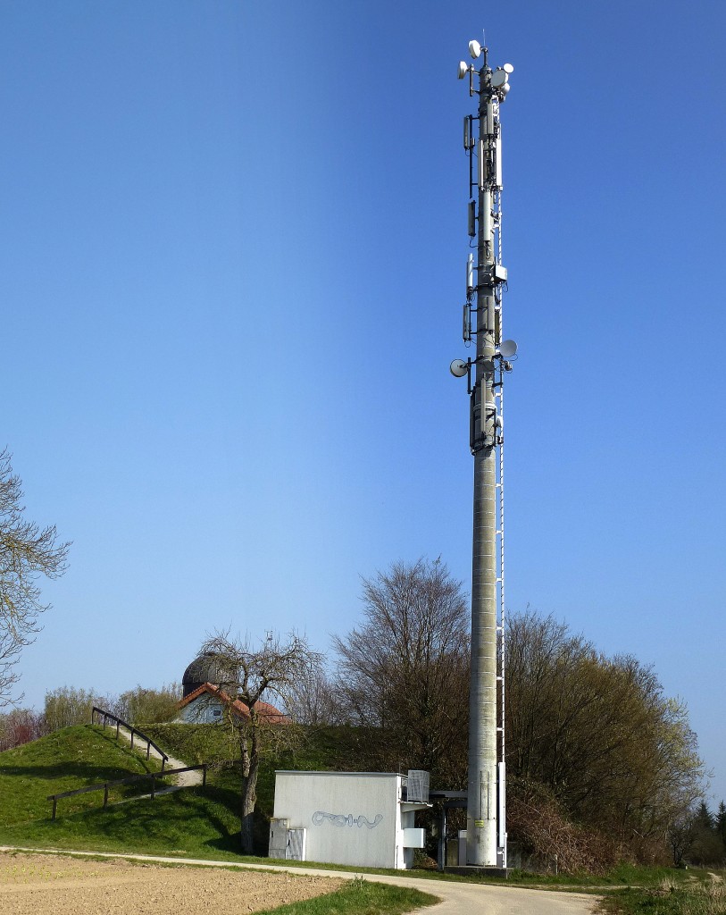 Buchheim, Sternwarte und Sendemast auf dem Marchhgel, Mrz 2014