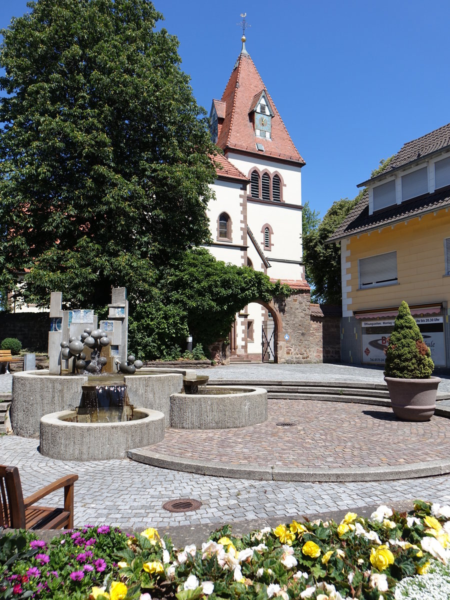 Bchenbronn, ev. Bergkirche, erbaut im 14. Jahrhundert, Langhaus erbaut 1780 (01.07.2018)