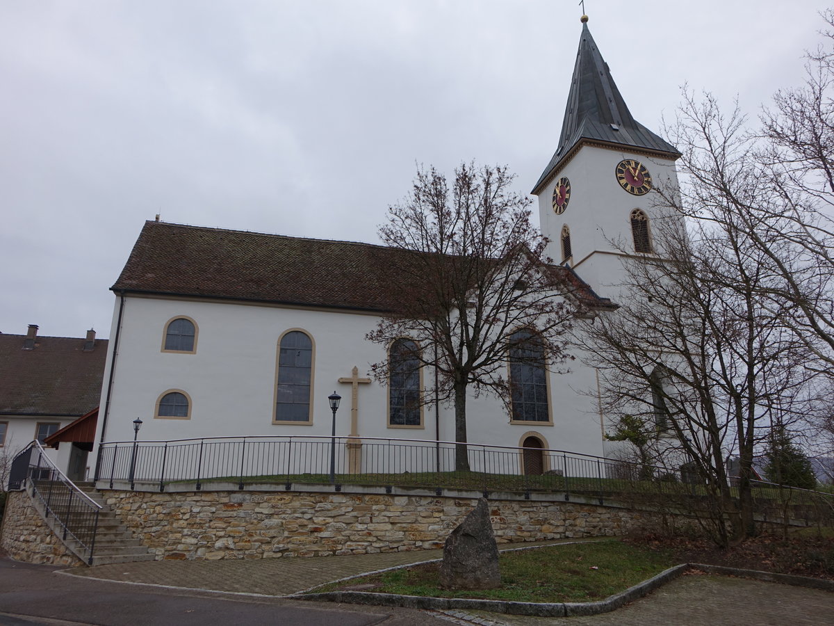Bhl, kath. Pfarrkirche Maria Himmelfahrt, erbaut von 1707 bis 1709 (30.12.2018)
