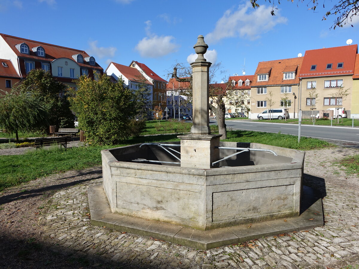 Brgel, Brunnen und Gebude am Marktplatz (22.10.2022)