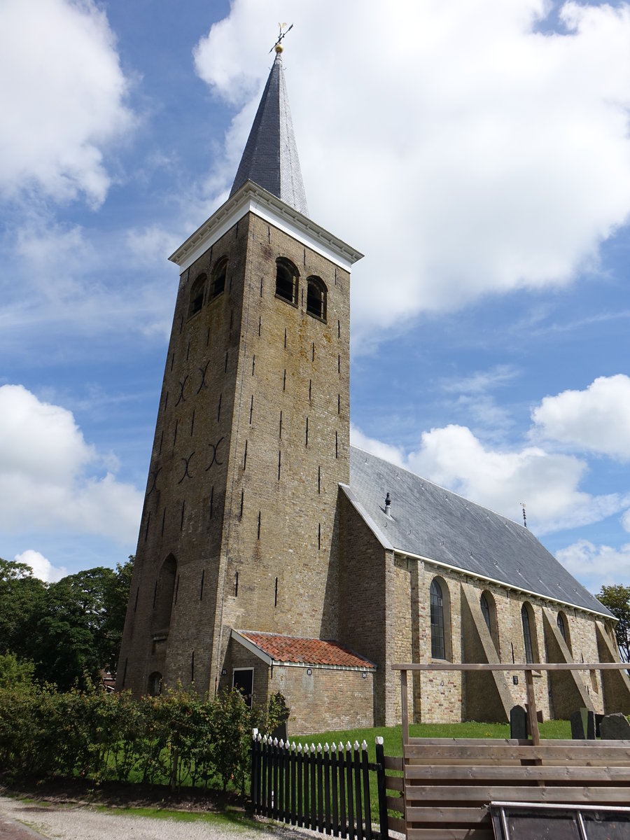 Burgwerd, niederl. Ref. St. Johannes Kirche, erbaut im 17. Jahrhundert (26.07.2017)
