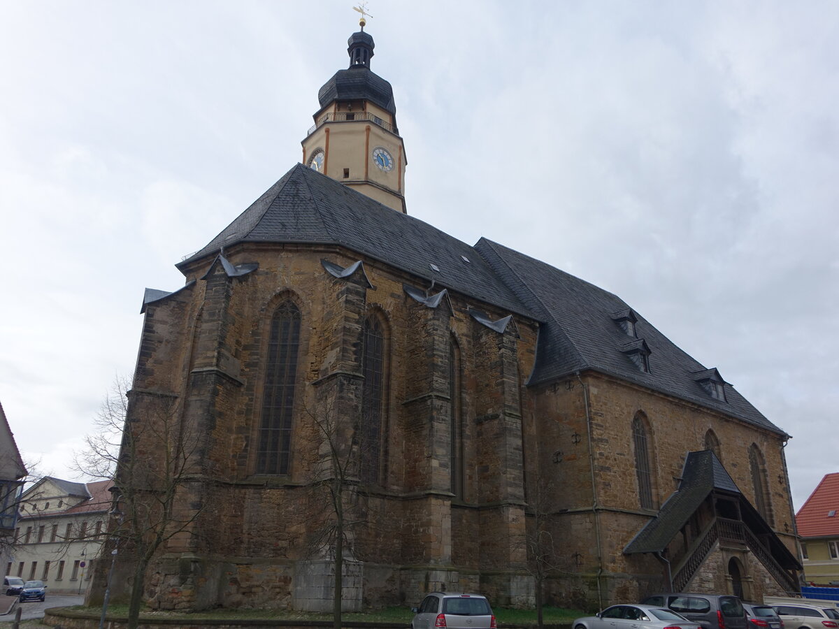 Buttstdt, evangelische Pfarrkirche St. Michaelis, erbaut ab 1511 (26.03.2023)