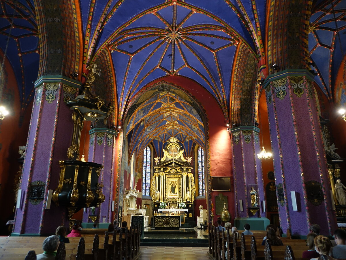 Bydgoszcz / Bromberg, Sterngewlbe und Barockausstattung in der St. Martin Kirche (06.08.2021)