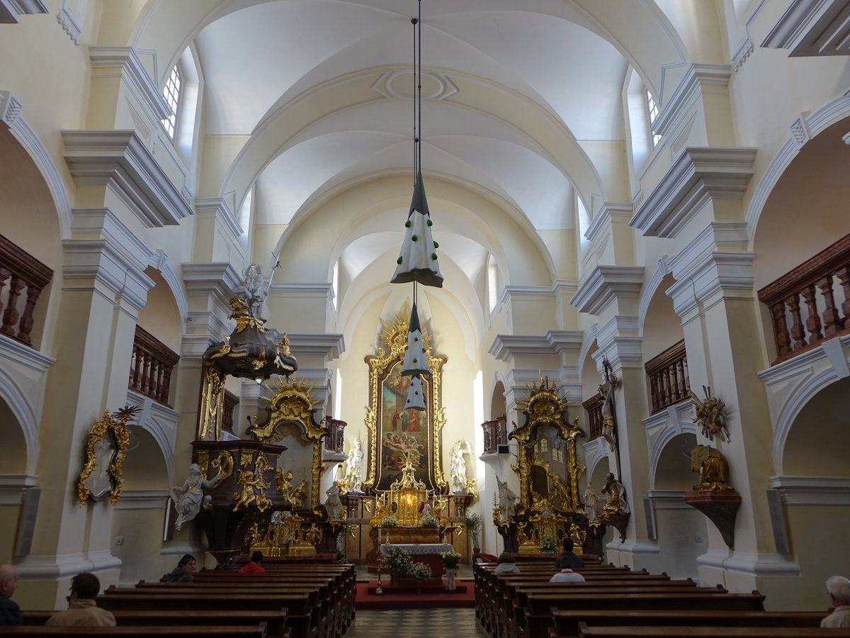 Bystřice nad Perntejnem/ Bistritz, barocker Innenraum der Pfarrkirche St. Lorenz (01.06.2019)