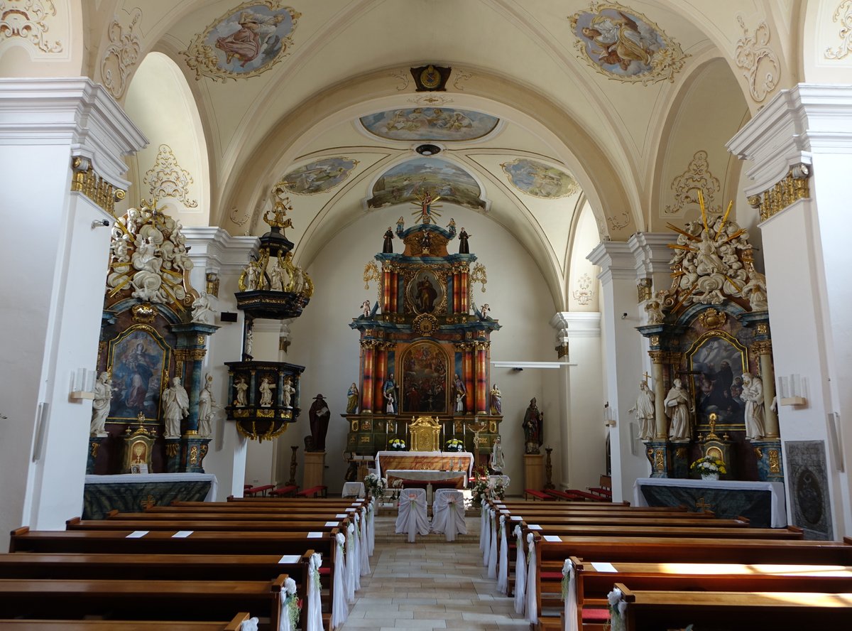 Bytca / Kleinbitsch, barocker Innenraum der kath. Allerheiligenkirche (30.08.2019)