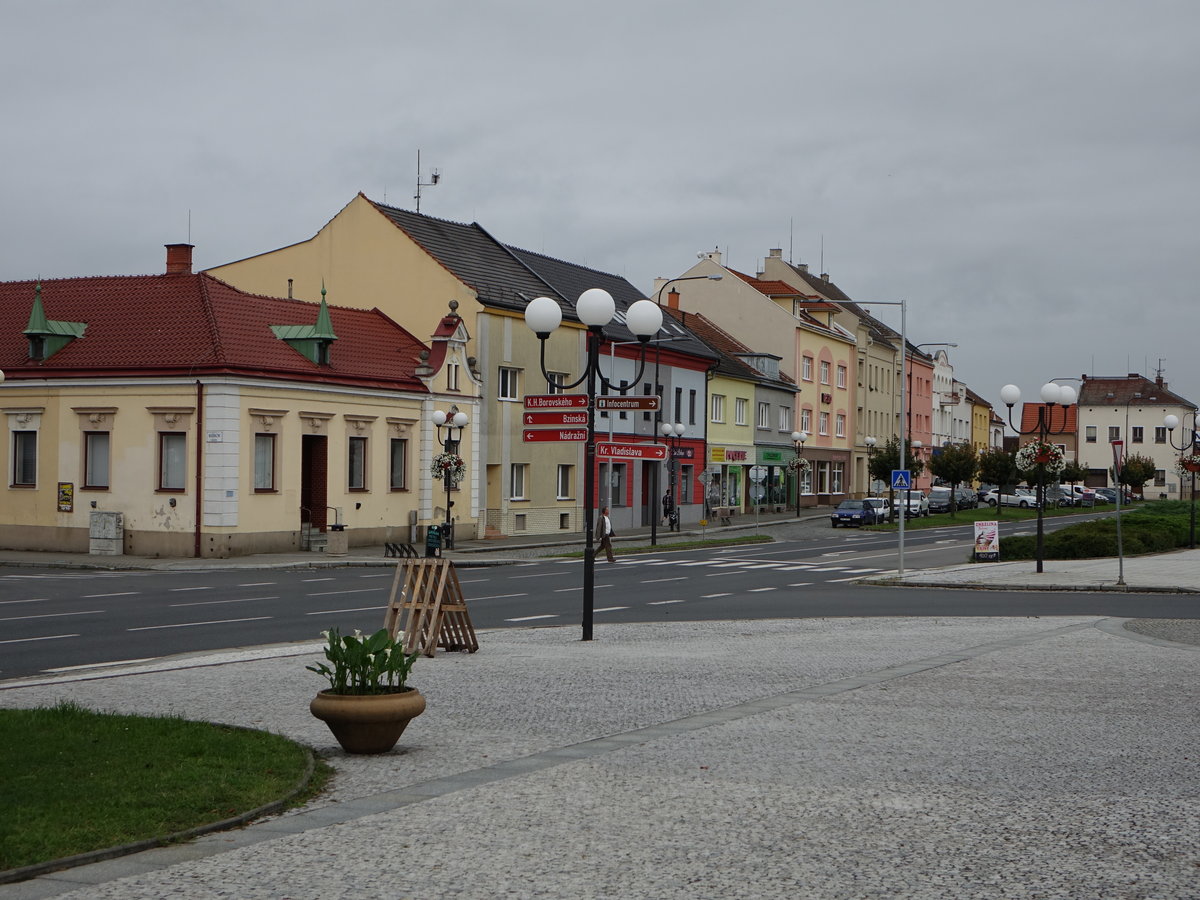 Bzenec / Bisenz, Huser am Hauptplatz Horni Namesti (04.08.2020)