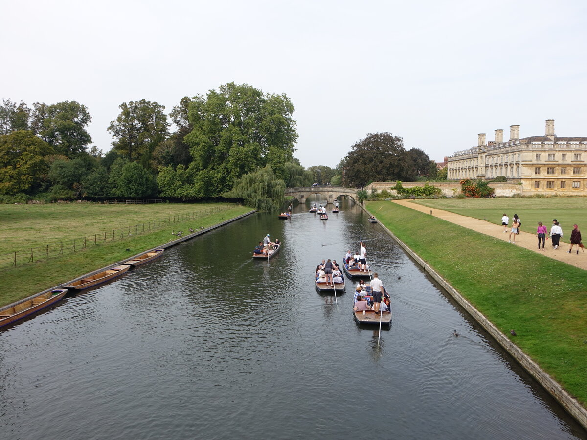 Cambridge, River Cam und Clare Bridge am Kings College (08.09.2023)