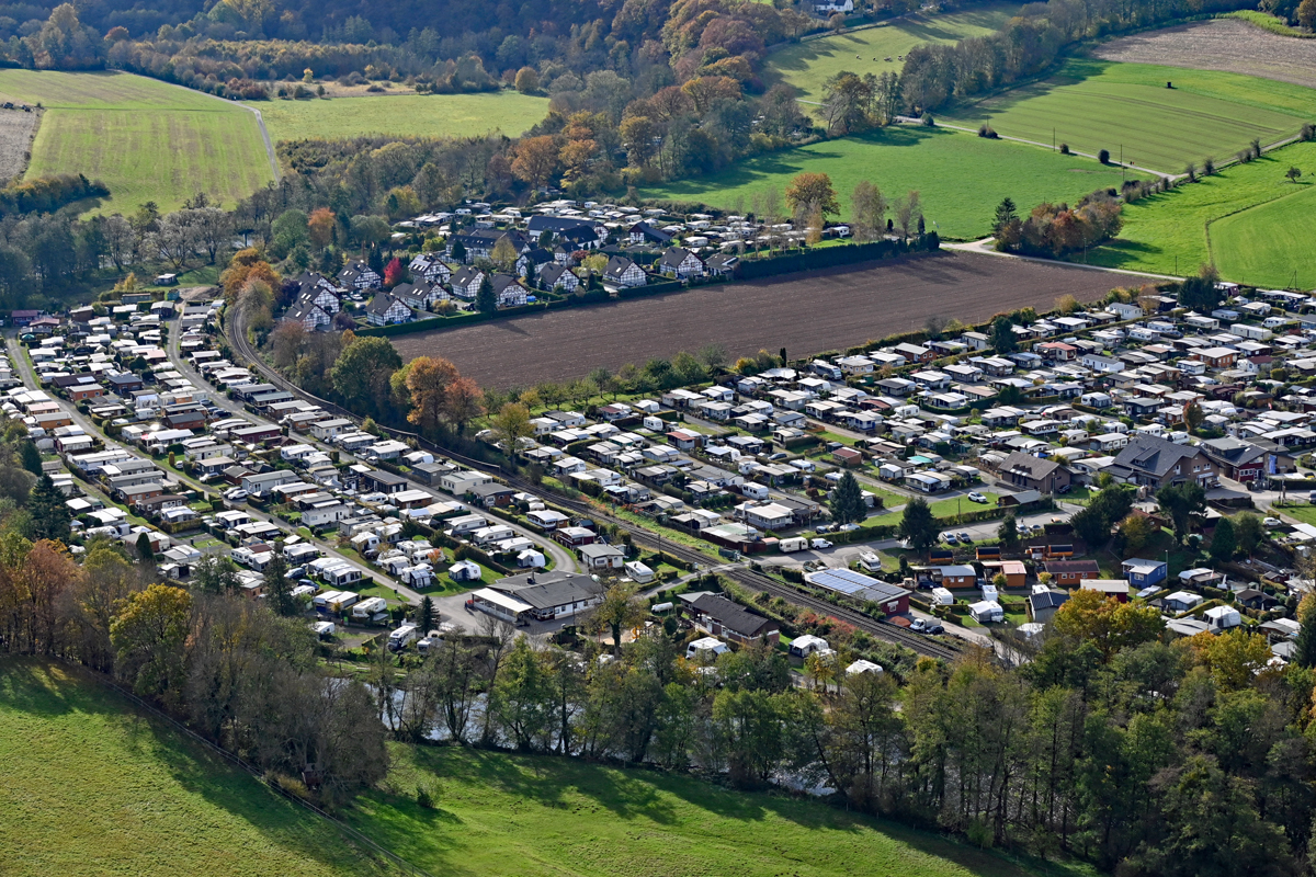 Campingplatz Hetzingen bei Brck im  Rurtal, unterhalb der Burg Nideggen - 29.10.2021