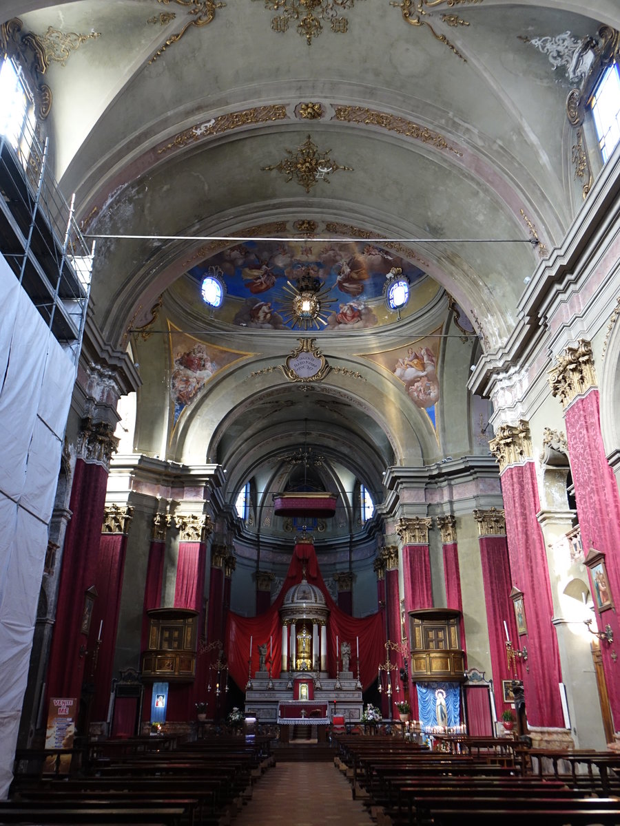 Cannobio, barocker Innenraum der Pfarrkirche San Vittore (05.10.2019)