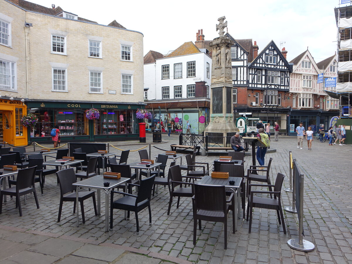 Canterbury, Cafes und Huser in der Mercery Lane (02.09.2023)