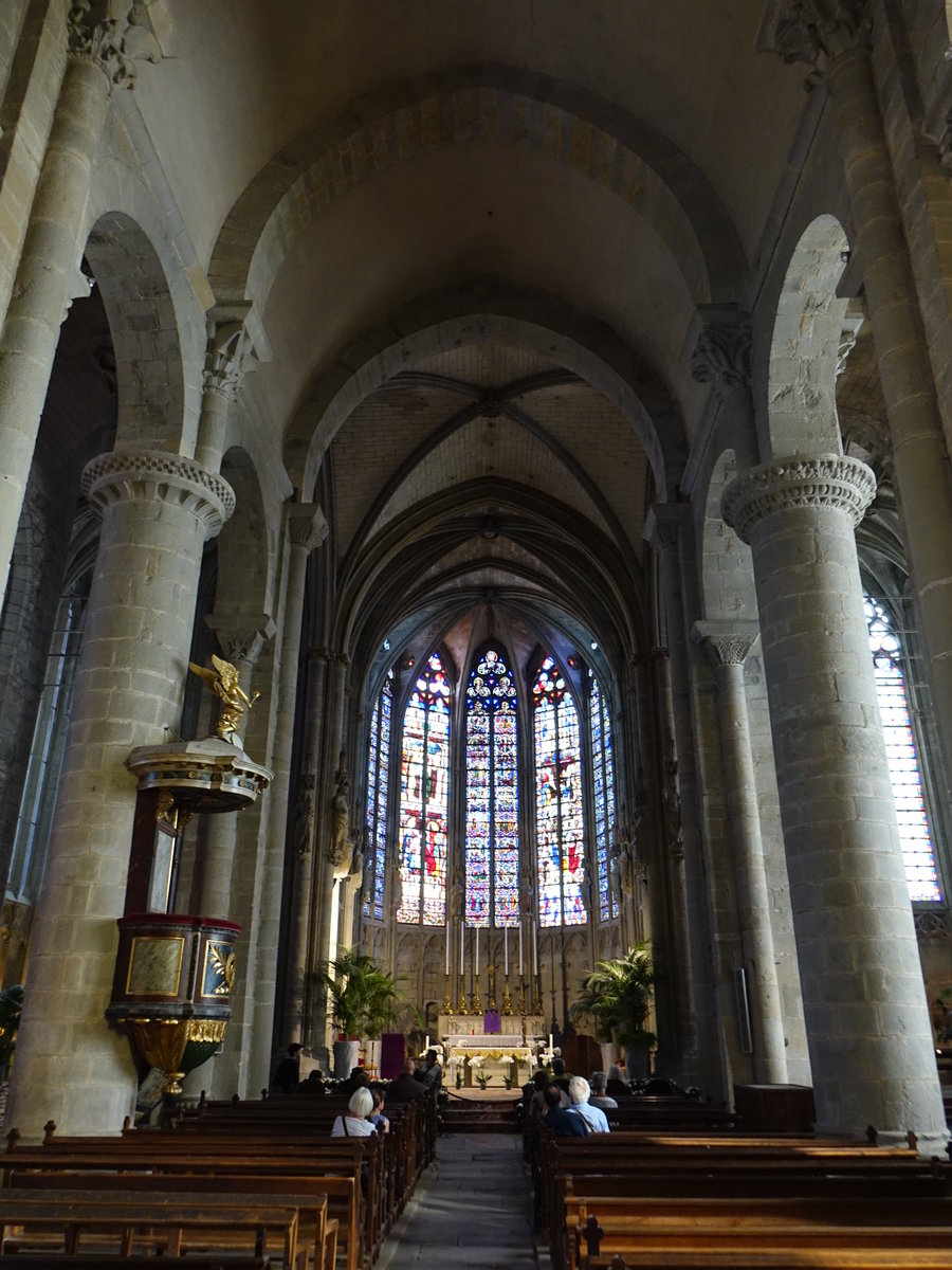 Carcassonne, gotischer Innenraum der Basilique Saint-Nazaire (29.09.2017)