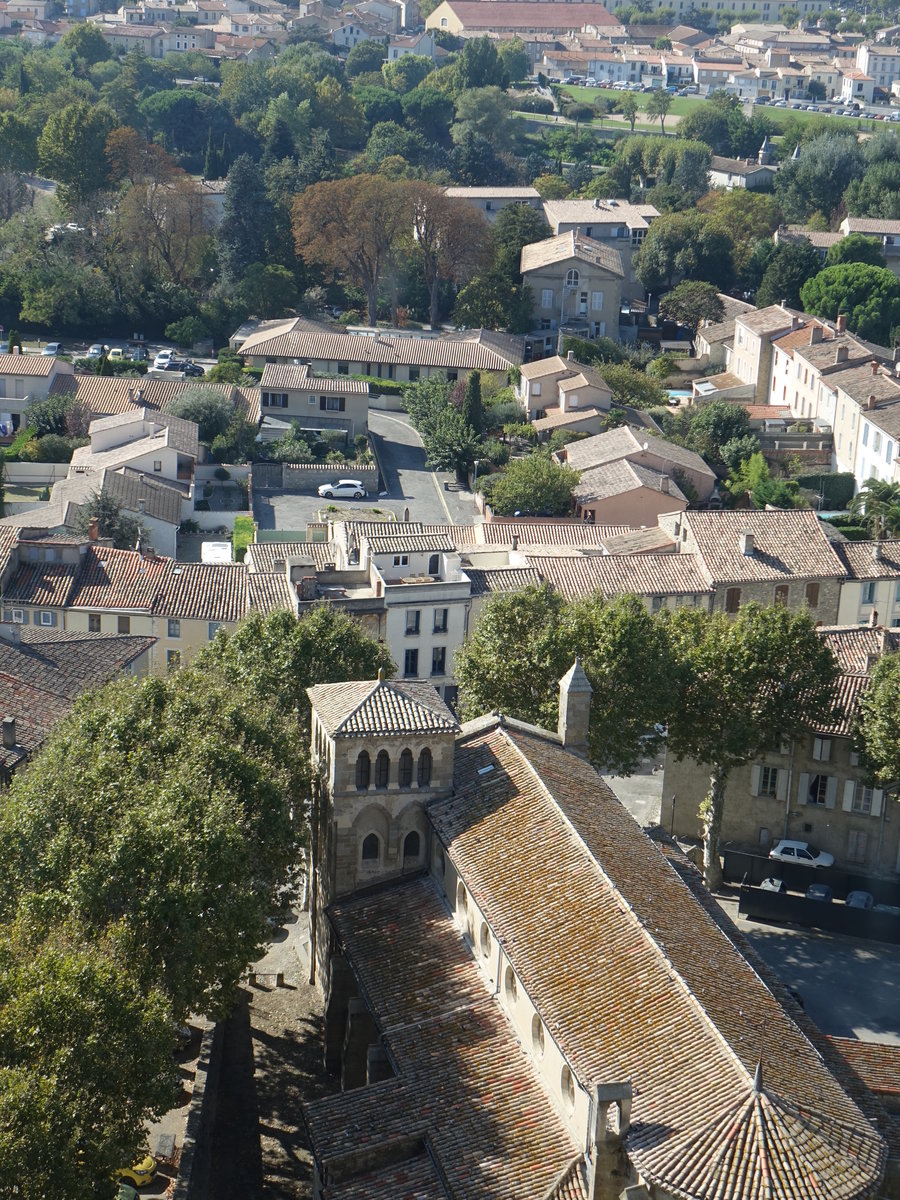 Carcassonne, neugotische St. Gimer Kirche, erbaut von 1852 bis 1859 (29.09.2017)