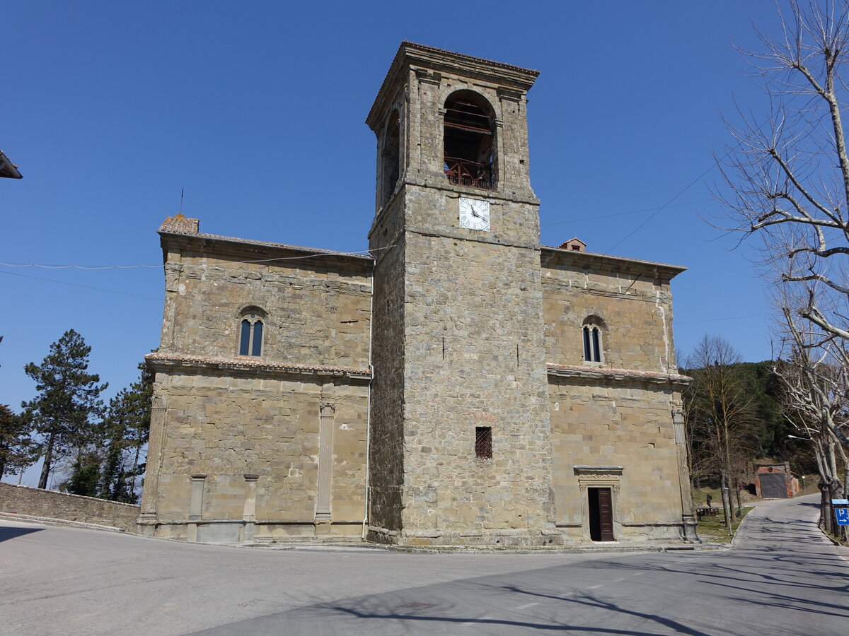 Castel Rigone, Pfarrkirche Madonna dei Miracoli, erbaut 1494 (26.03.2022)