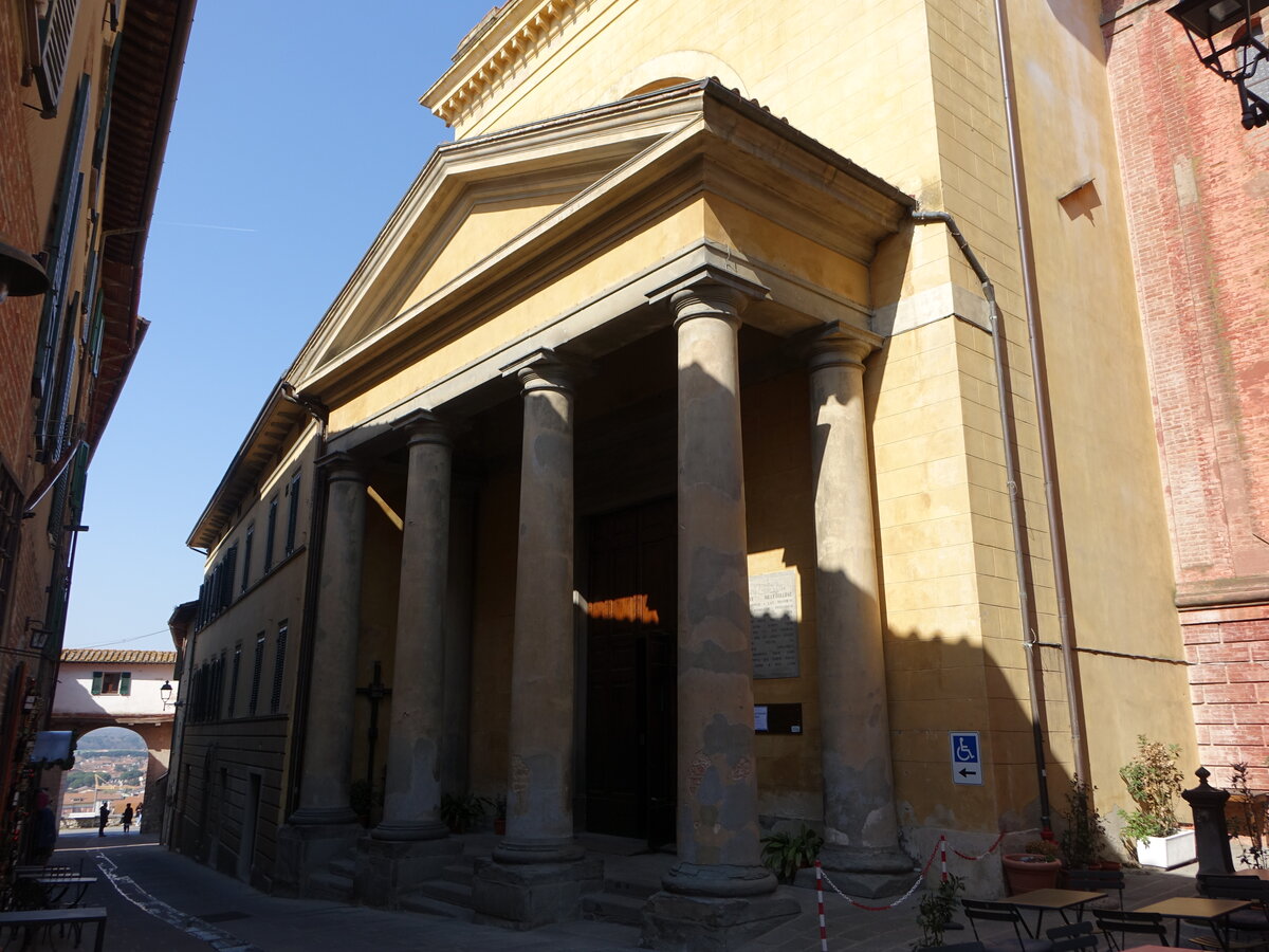 Castiglione del Lago, Kirche St. Maria Maddalena in der Via Vittorio Emanuele, erbaut im 19. Jahrhundert (26.03.2022)
