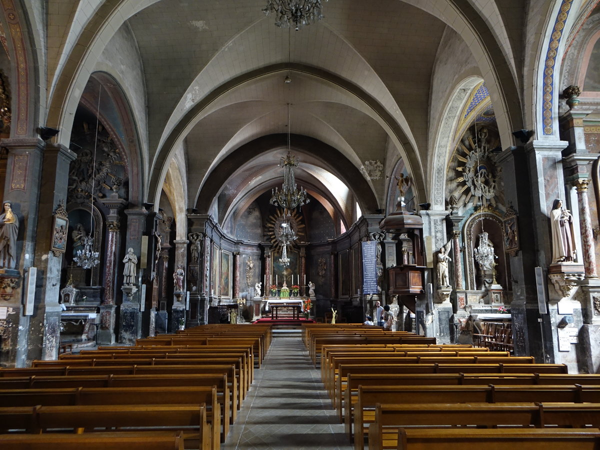 Castres, barocker Innenraum der Pfarrkirche Notre-Dame-de-la-Plate (30.07.2018)