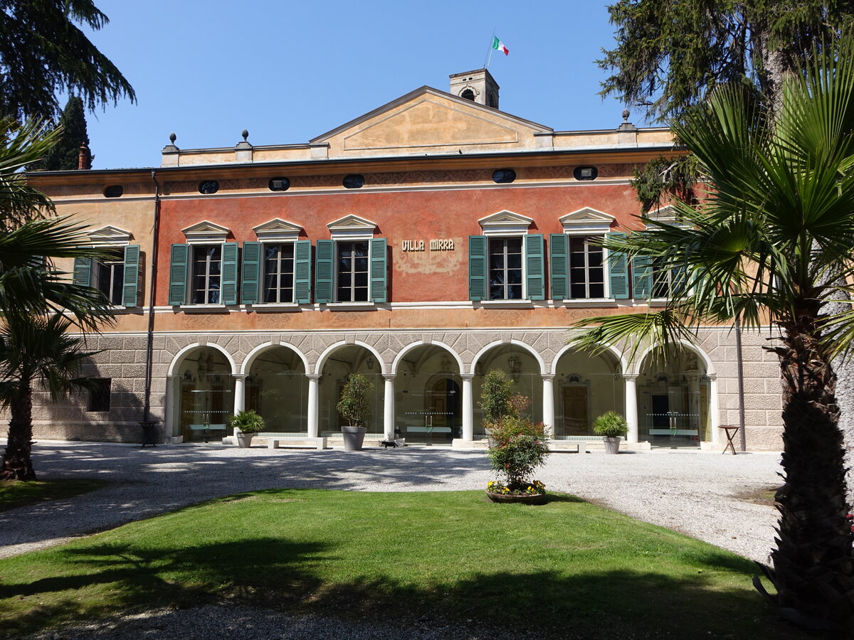 Cavriana, Villa Mirra, erbaut im 16. Jahrhundert, heute archologisches Museum (12.04.2024)