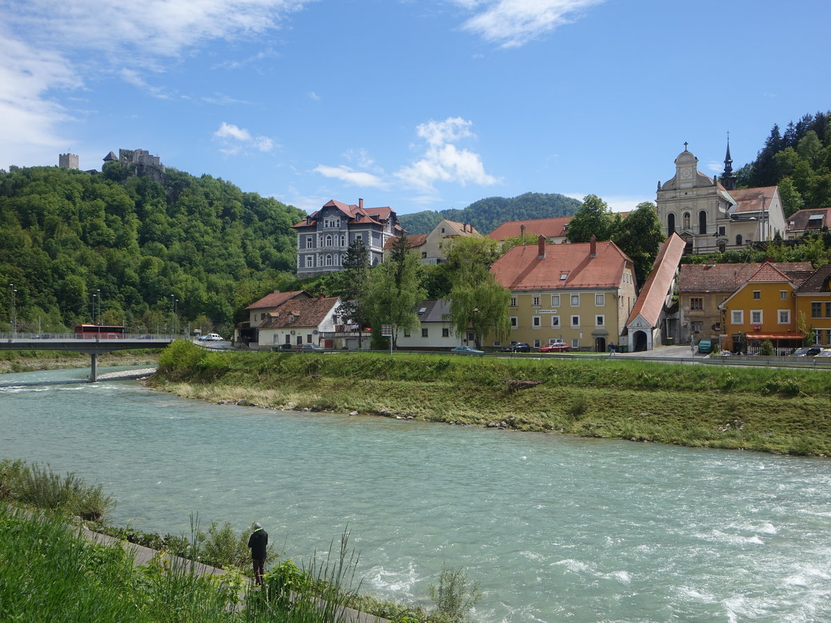 Celje, Kapuzinerkloster mit Ccilienkirche, erbaut von 1609 bis 1615 (04.05.2017)