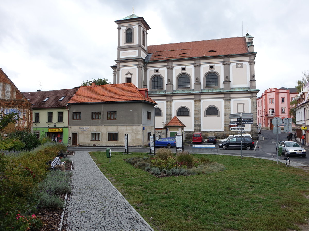 Ceska Lipa / Bhmisch Leipa, Augustinerklosterkirche Hl. Dreifaltigkeit, erbaut bis 1627 (27.09.2019)