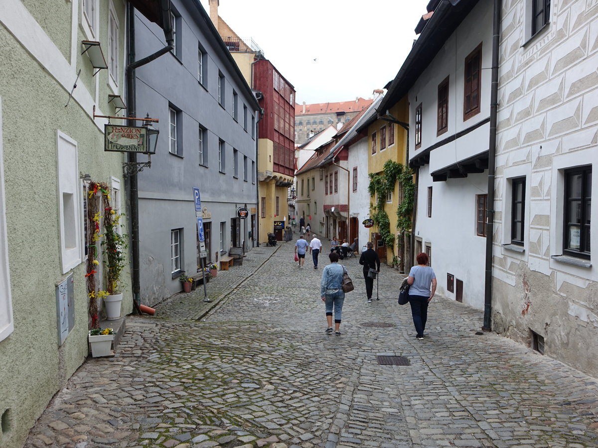 Cesky Krumlov/Krumau, historische Huser in der Masna Strae (26.05.2019)