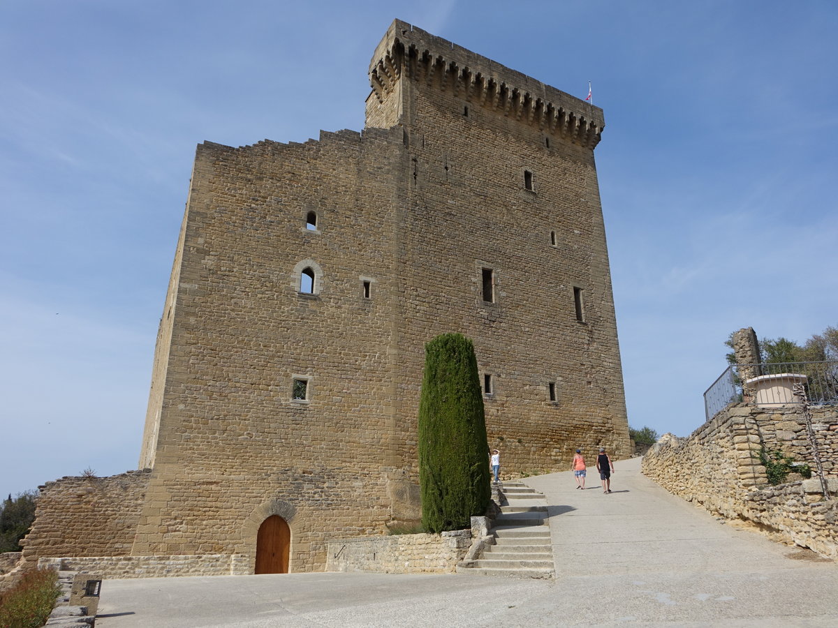 Chteauneuf-du-Pape, Schloss aus dem 14. Jahrhundert, ehem. Sommerresidenz der Ppste von Avignon (22.09.2017)