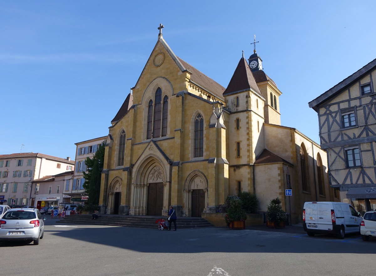 Charlieu, Kirche Saint-Philibert, erbaut im 14. Jahrhundert (22.09.2016)
