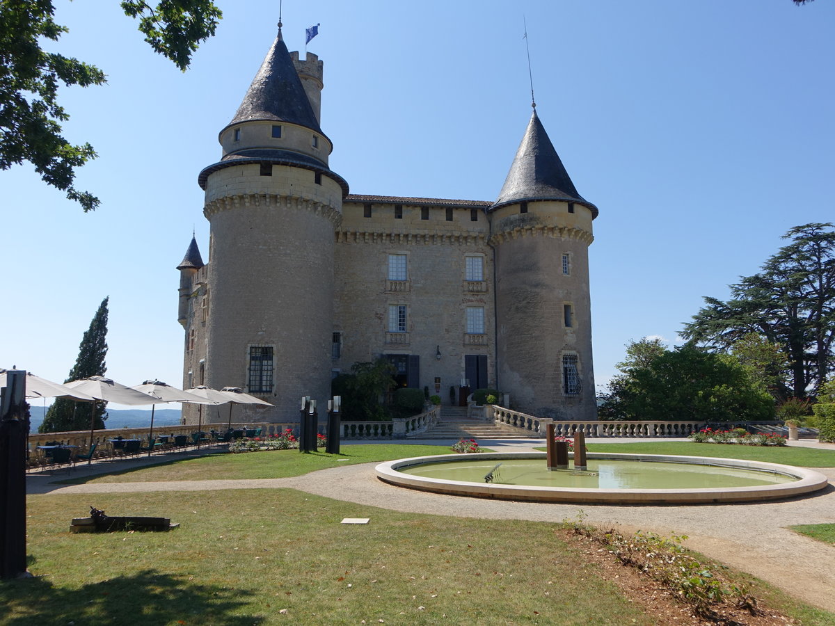 Chateau Mercues, ursprnglich aus dem 13. Jahrhundert, Umbauten aus dem 17. Jahrhundert, Monument historique seit 1947 (29.07.2018)