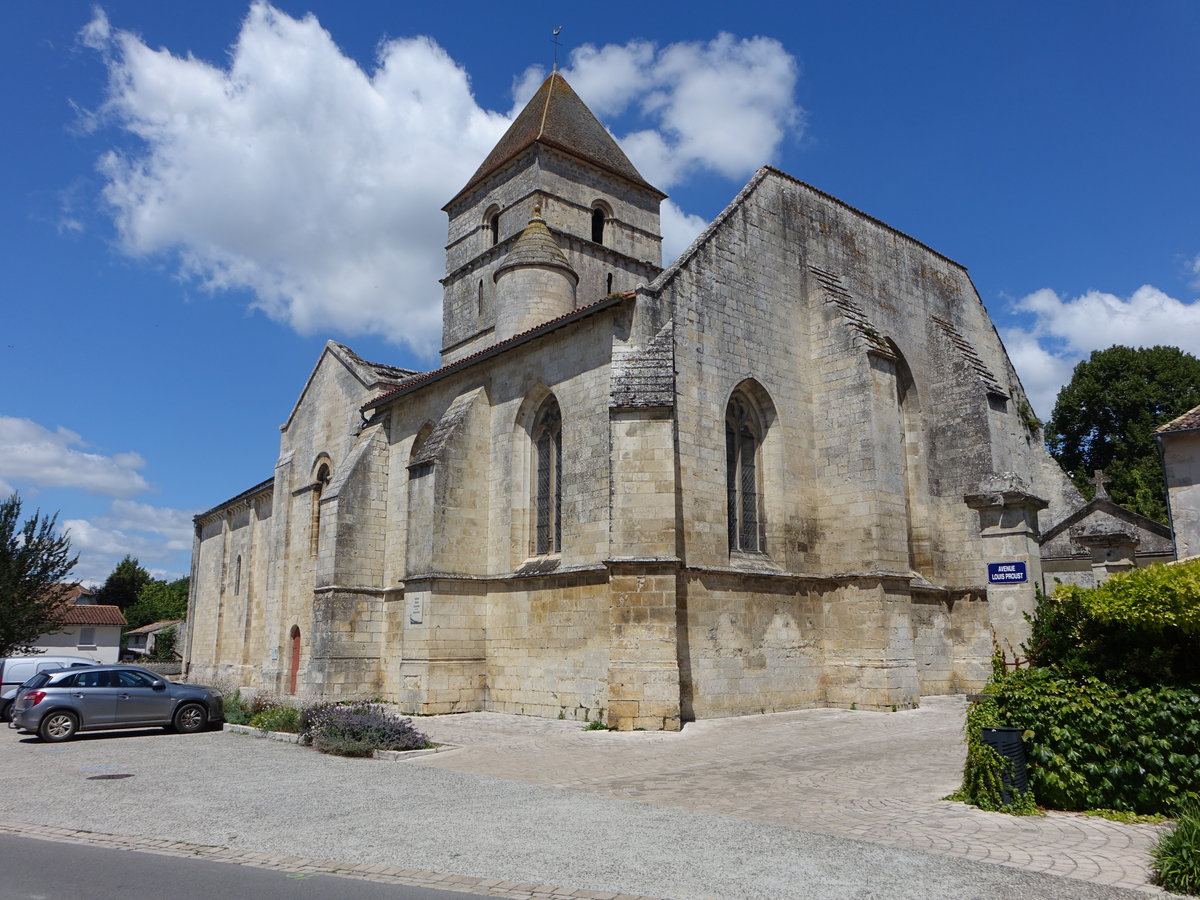 Chef-Boutonne, romanische Kirche Saint-Chartier aus dem 11. Jahrhundert (14.07.2017)