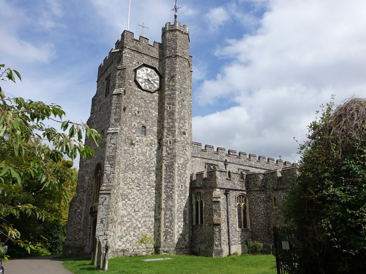 Chilham, Pfarrkirche St. Mary, erbaut im 13. Jahrhundert (02.09.2023)