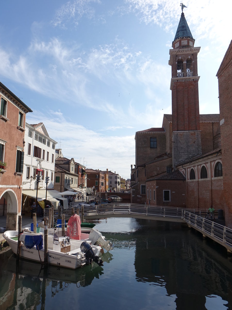 Chioggia, Campanile der San Giacomo Kirche am Canale Vena (19.09.2019)