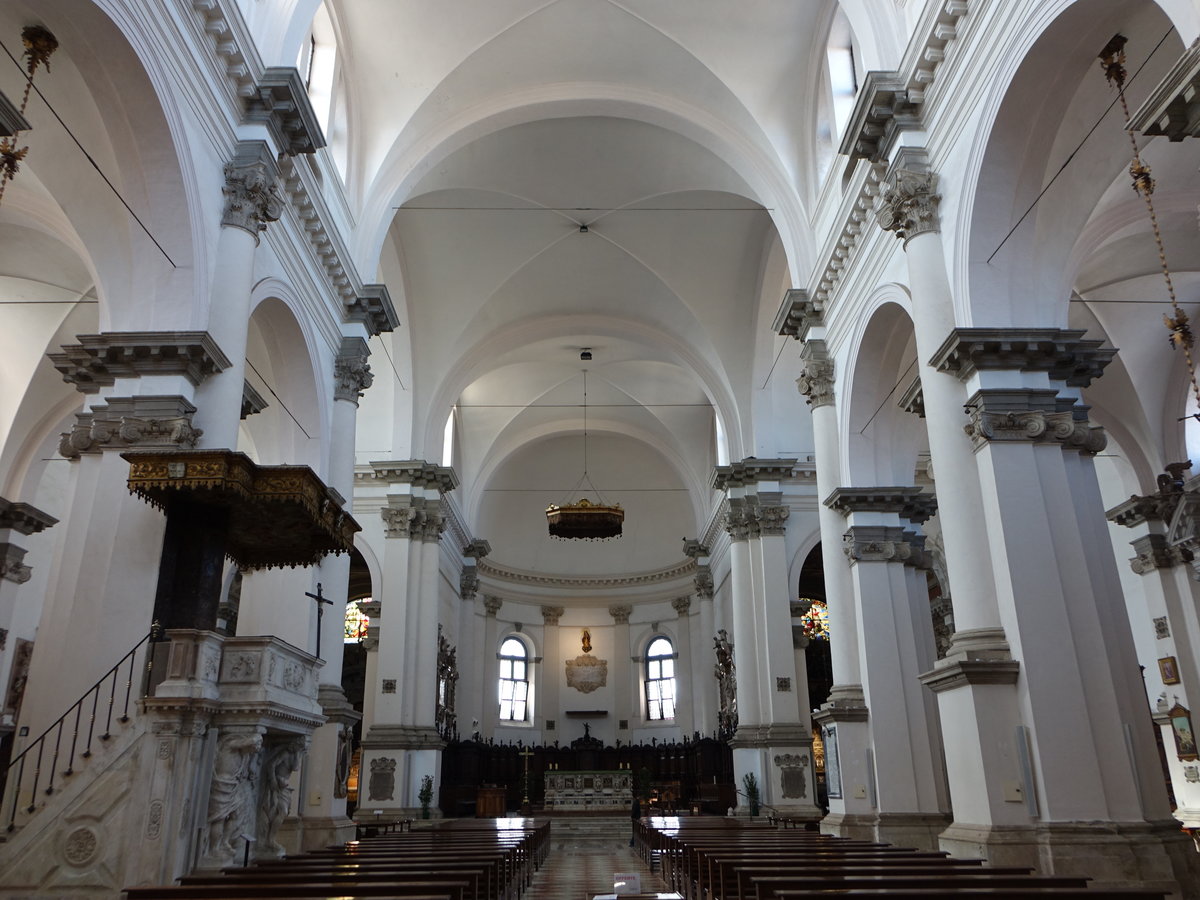 Chioggia, Innenraum der Kathedrale St. Maria Assunta, erbaut bis 1623 (19.09.2019)
