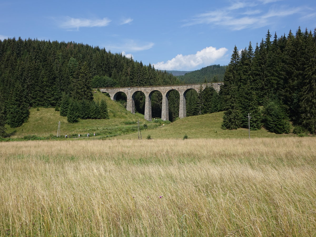 Chmarossky Viadukt der Bahnstrecke Margecany–Červen Skala bei Talgart (07.08.2020)