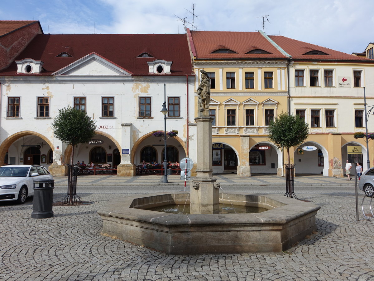 Chomutov / Komotau, Brunnen am Namesti 1. Mai (06.07.2019)