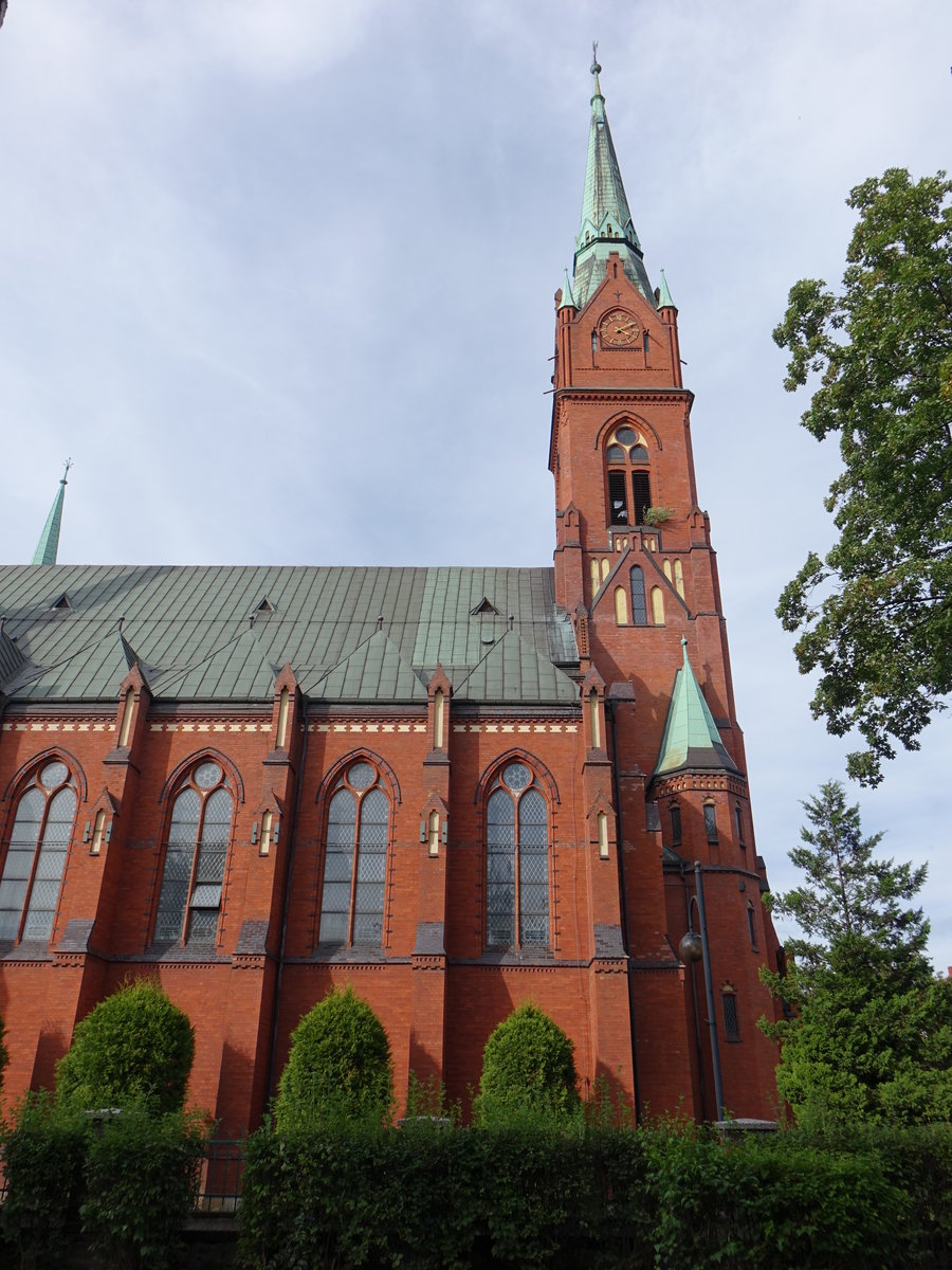 Chorzow / Knigshtte, Pfarrkirche Maria Himmelfahrt, Backsteinkirche, erbaut von 1898 bis 1901 durch Ludwig Schneider (05.09.2020)