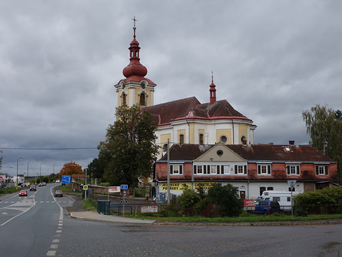 Choustnkovo Hradiste / Gradlitz, Pfarrkirche Hl. Kreuz, erbaut von 1760 bis 1770 (30.09.2019)