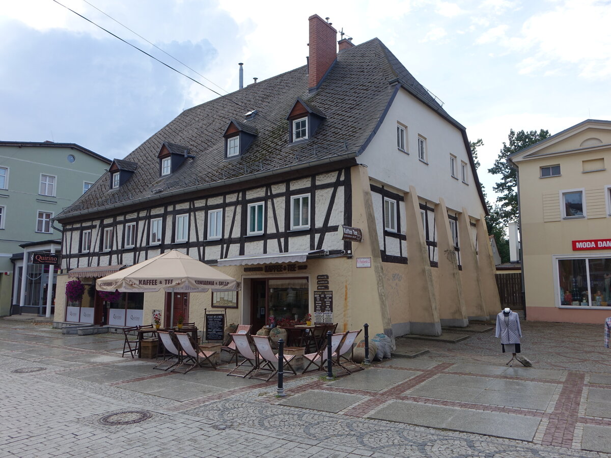 Cieplice Slaskie-Zdroj / Bad Warmbrunn, Fachwerkhaus am Plac Piastowski (11.09.2021)