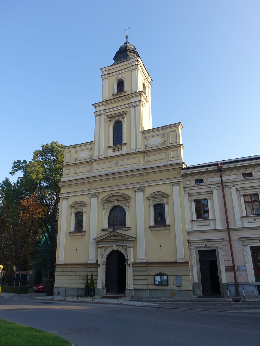 Cieszyn / Teschen, Klosterkirche Maria Himmelfahrt der Barmherzigen Brder, erbaut von 1697 bis 1714 (31.08.2019)