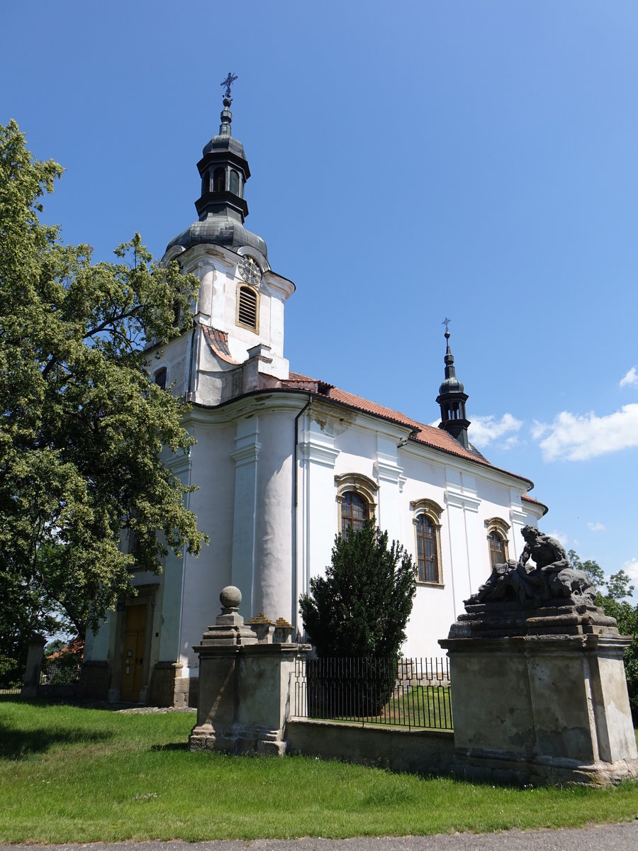 Citoliby / Zittolieb, kath. Pfarrkirche St. Jakobus, erbaut von 1713 bis 1717 durch Domenico Rignano (27.06.2020)