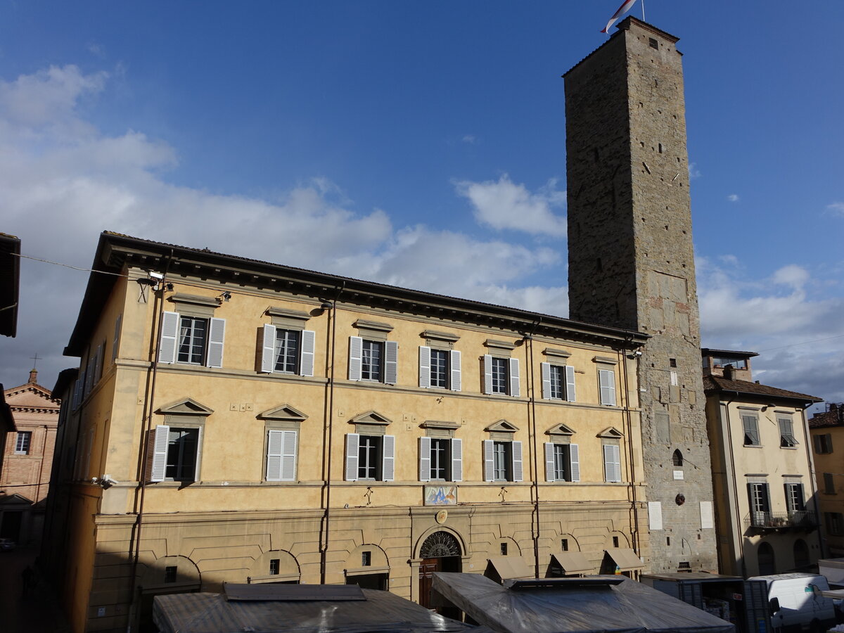 Citta di Castello, Torre Civica in der Via del Popolo (02.04.2022)