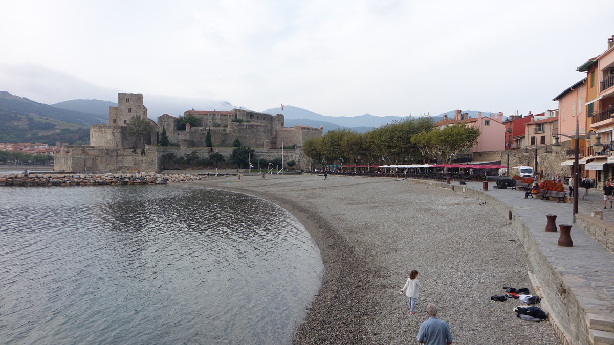 Collioure, Strandpromenade Boramar und Chateau Royal (30.09.2017)